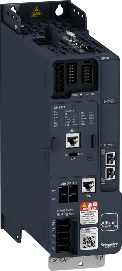 Schneider Electric variable speed drive, Altivar Machine ATV340, 1.5kW, heavy duty, 400V, 3 phases, Ethernet ATV340U15N4E