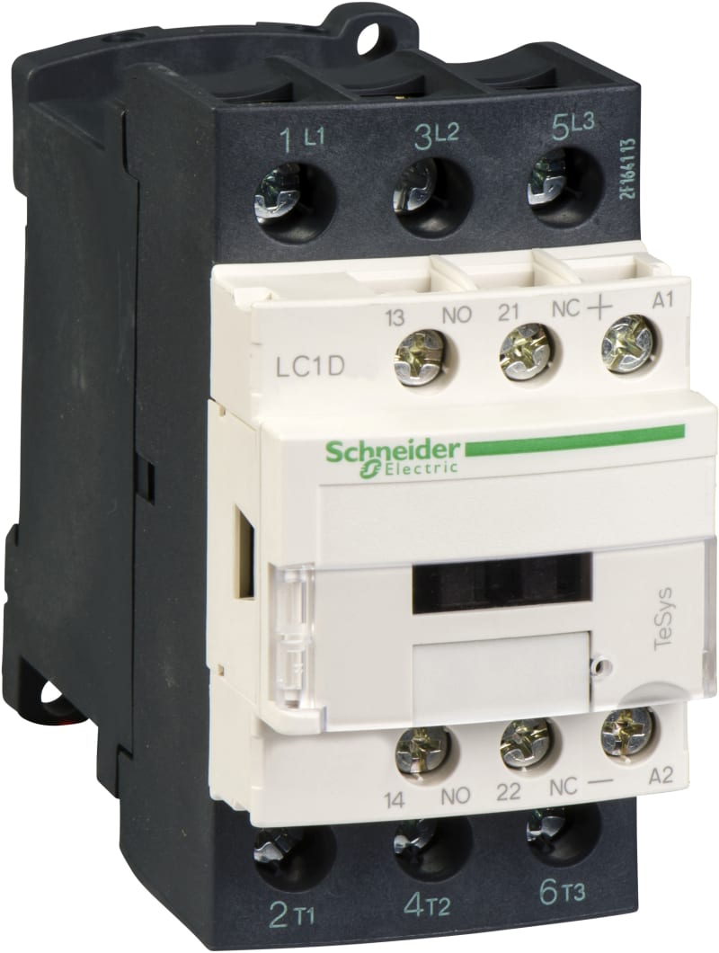 Schneider Electric Contactor, TeSys Deca, 3P(3NO), AC-3/3E, <=440V, 32A, 115V AC 50/60Hz coil, screw clamp terminals LC1D32JD