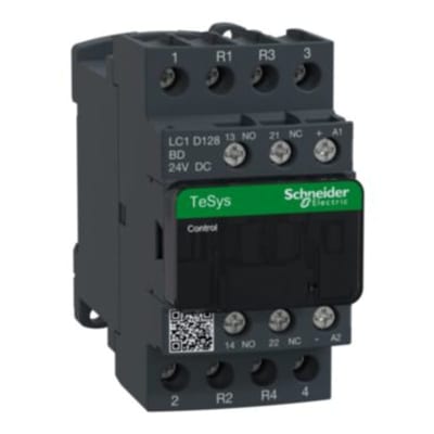 Schneider Electric TeSys D contactor - 4P(2 NO + 2 NC) - AC-1 - <= 440 V 25 A - 24 V DC coil LC1D128BD
