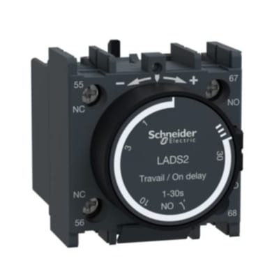 Schneider Electric LADS2 TeSys D - time delay auxiliary contact block - 1 NO + 1 NC screw clamp terminals