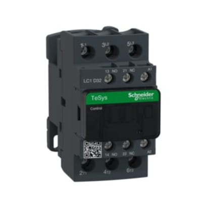 Schneider Electric Contactor, TeSys Deca, 3P(3NO), AC-3/3E, <=440V, 32A, 48V AC 50/60Hz coil, screw clamp terminals LC1D32E7