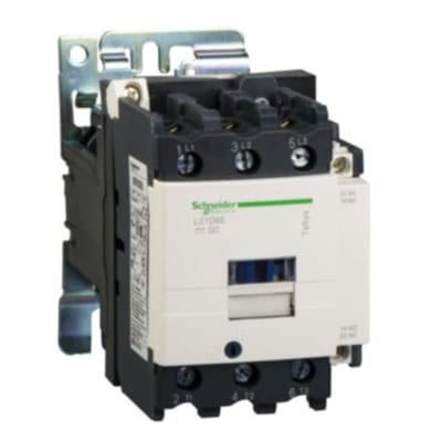 Schneider Electric Contactor, TeSys Deca, 3P(3NO), AC-3/AC-3E, 440V, 80A, 24V DC standard coil, screw clamp terminals LC1D80BD