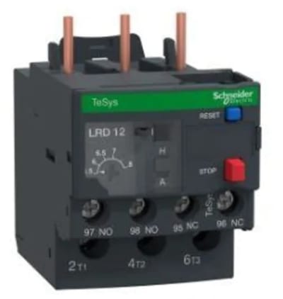 Schneider Electric Thermal overload relay,TeSys Deca,5.5-8A,1NO+1NC,class 10A,screw clamp LRD12