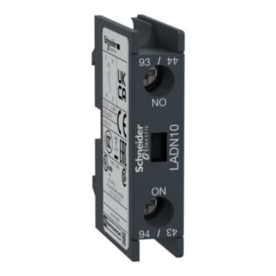 Schneider Electric Auxiliary contact block, TeSys D, 1NO, front mounting, screw clamp terminals LADN10