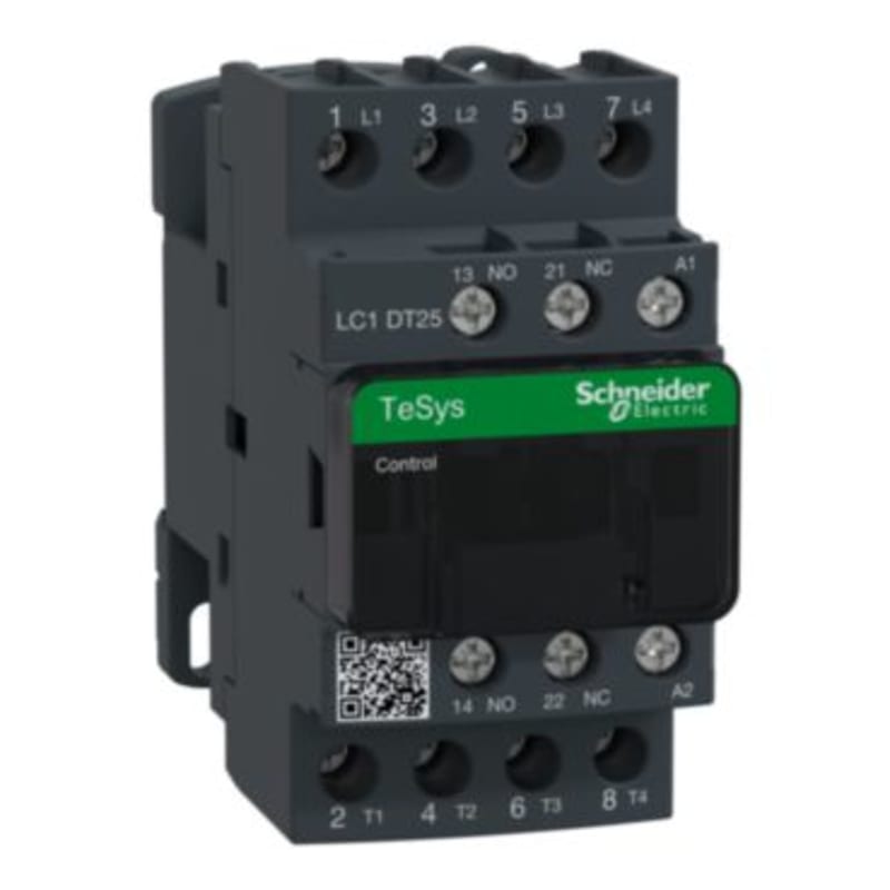 Schneider Electric Contactor, TeSys Deca, 4P(4 NO), AC-1, <=440V, 25A, 230VAC 50/60Hz coil, screw clamp terminal LC1DT25P7