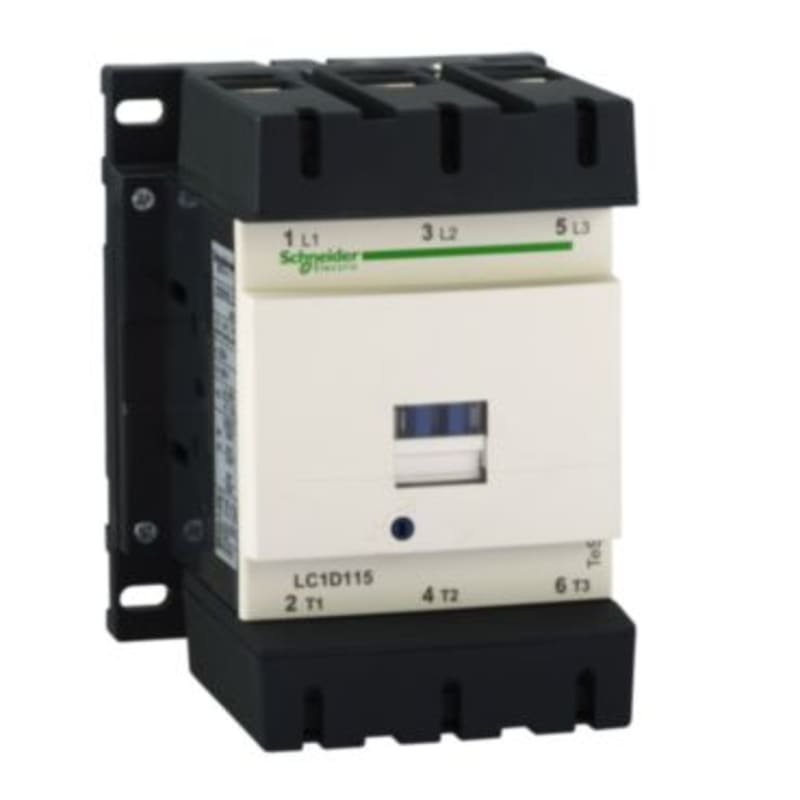Schneider Electric Contactor, TeSys Deca, 3P(3NO), AC-3/AC-3E, <=440V, 115A, 230V AC 50/60Hz coil, screw clamp terminals LC1D115P7