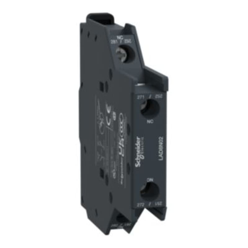 Schneider Electric Auxiliary contact block, TeSys D, 2NC, side mounting, screw clamp terminals LAD8N02