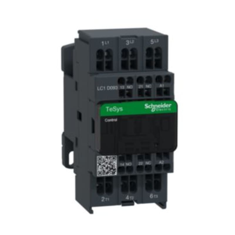 Schneider Electric Contactor, TeSys Deca, 3P(3NO), AC-3/AC-3E, <=440V, 9A, 230V AC 50/60Hz coil, spring terminals LC1D093P7