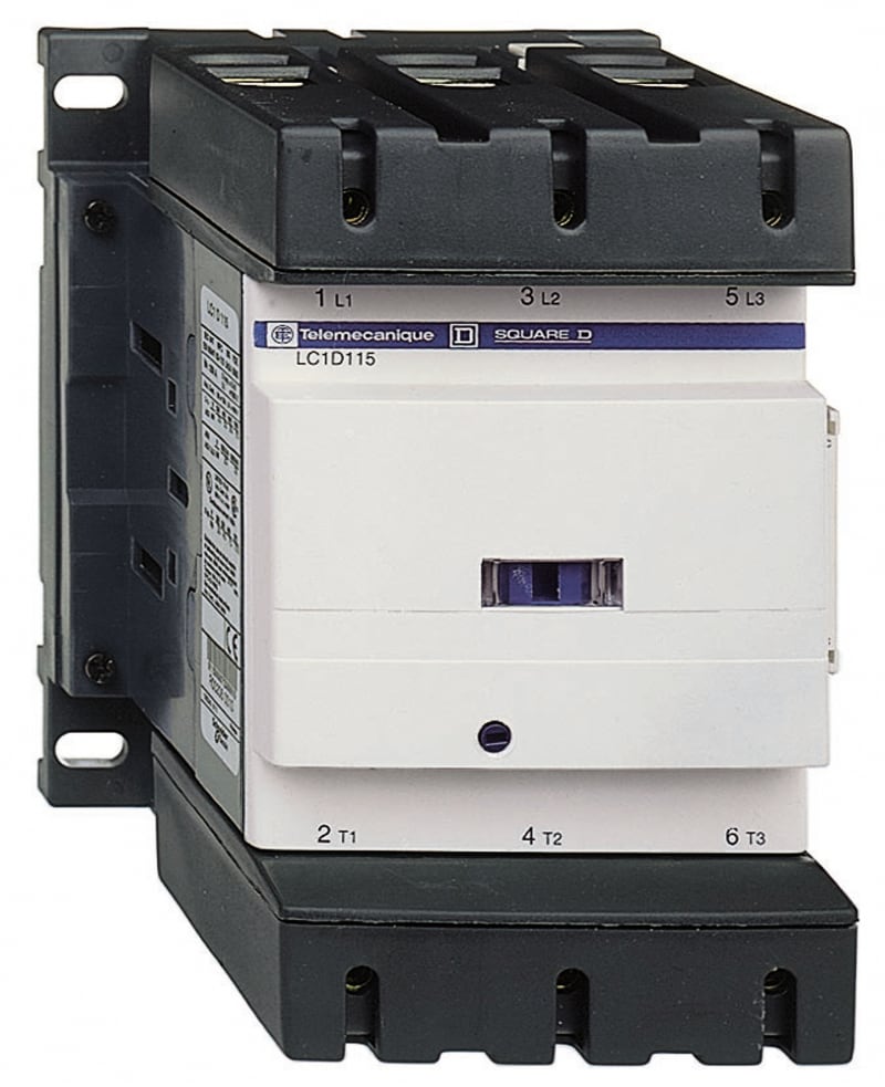 Schneider Electric Contactor, TeSys Deca, 3P(3NO), AC-3/AC-3E, <=440V, 115A, 230V AC 50/60Hz coil, lugs/bars terminals LC1D1156P7