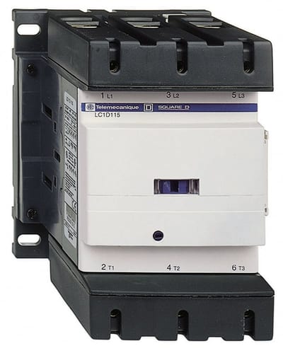 Schneider Electric Contactor, TeSys Deca, 3P(3NO), AC-3/AC-3E, <=440V, 115A, 230V AC 50/60Hz coil, lugs/bars terminals LC1D1156P7