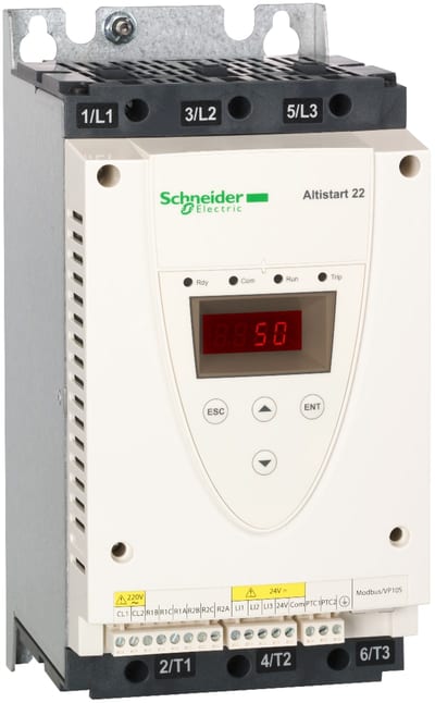 Schneider Electric soft STARTER-ATS22-CONTROL110V-POWER 208V(3hp)/230V(5hp)/460V(10hp)/575V(15hp) ATS22D17S6U