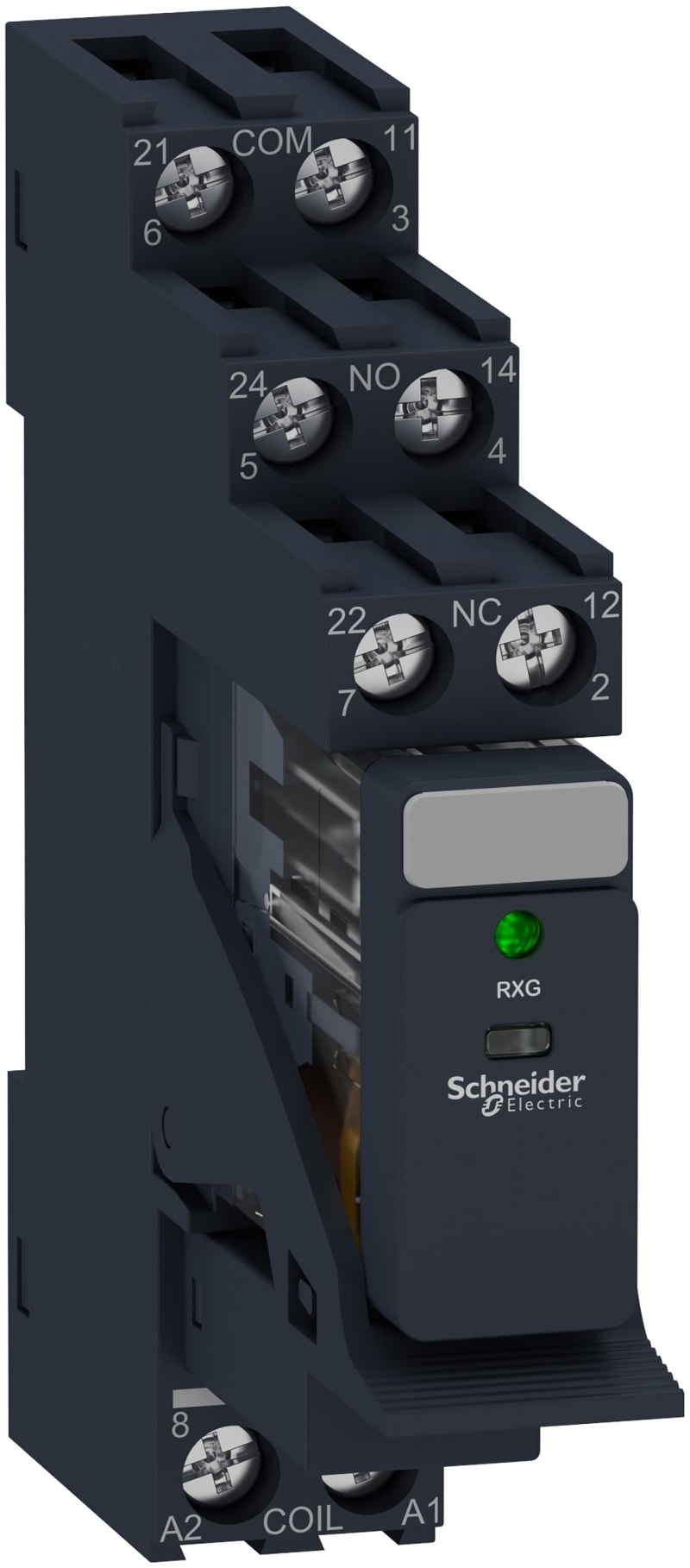 Schneider Electric Harmony, Interface plug-in relay pre-assembled, 5 A, 2 CO, with LED, with protection circuit, 230 V AC RXG23P7PV