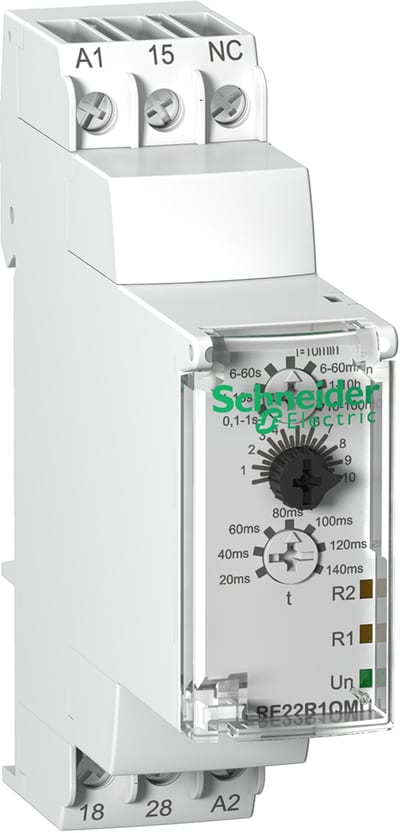 Schneider Electric star-delta timing relay - 24VDC/24..240 V AC - 1 C/O RE22R1QMU