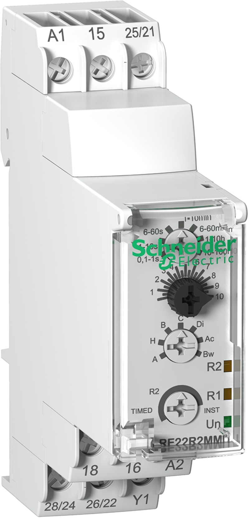 Schneider Electric Multifunction Timer Relay - 12V AC/DC - 2 C/O RE22R2MJU