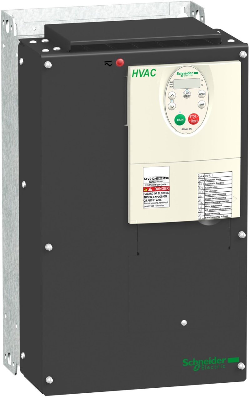 Schneider Electric variable speed drive, Altivar 212, 22kW, 30hp, 480V, 3 phases, with EMC, IP21 ATV212HD22N4