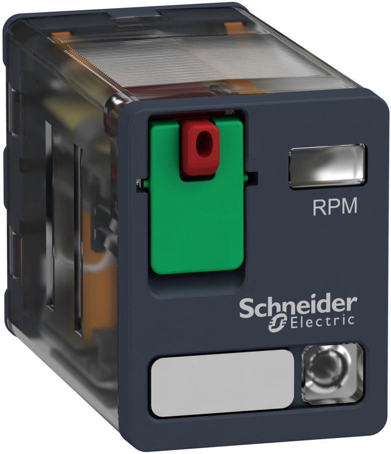 Schneider Electric Power plug-in relay, 15 A, 2 CO, with LED, 24 V AC RPM22B7