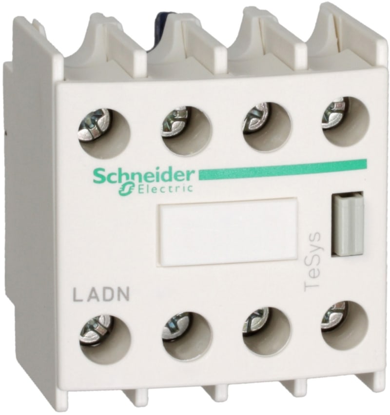 Schneider Electric Auxiliary contact block, TeSys D, 2NO + 2NC, front mounting, screw clamp terminals, EN 50012 LADN22G