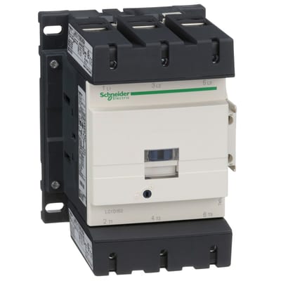 Schneider Electric Contactor, TeSys Deca, 3P(3NO), AC-3/AC-3E, <=440V, 150A, 120V AC 50/60Hz coil, screw clamp terminals LC1D150G7