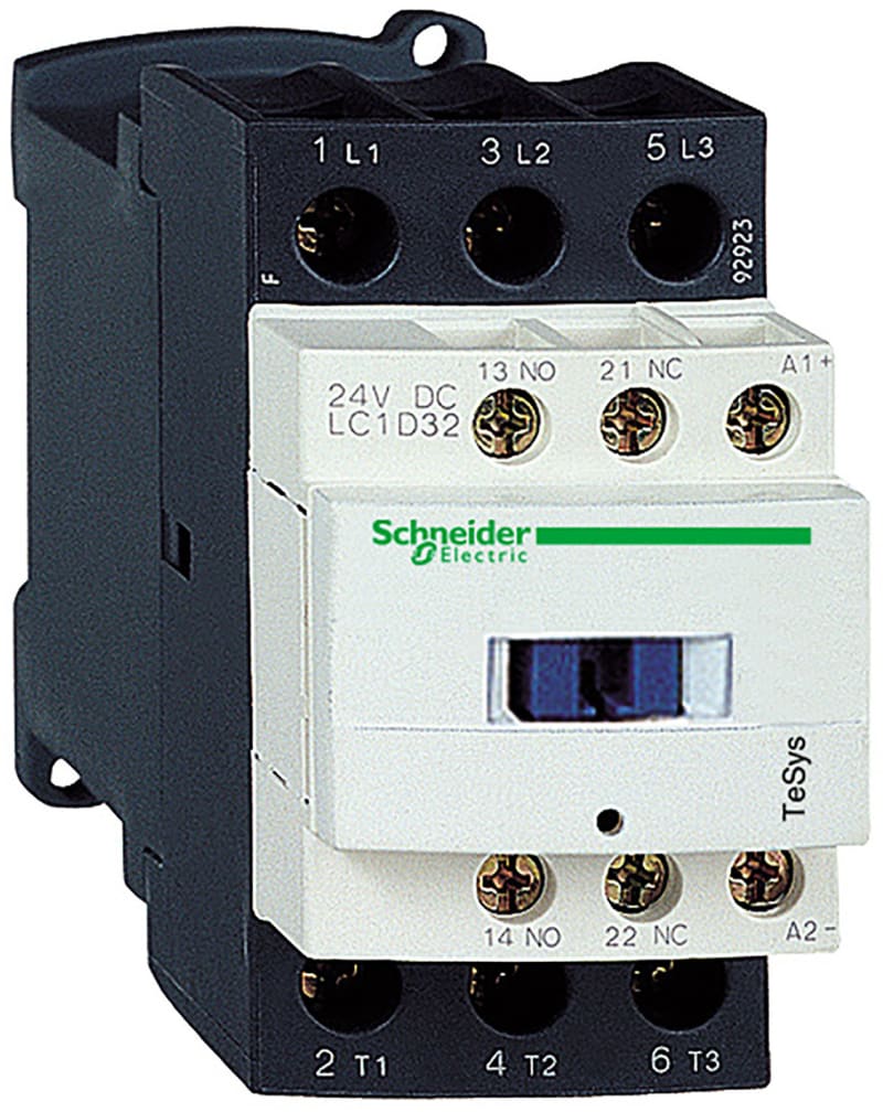 Schneider Electric Contactor, TeSys Deca, 3P(3NO), AC-3/3E, <=440V, 18A, 220V AC 50/60Hz coil, screw clamp terminals LC1D18M7