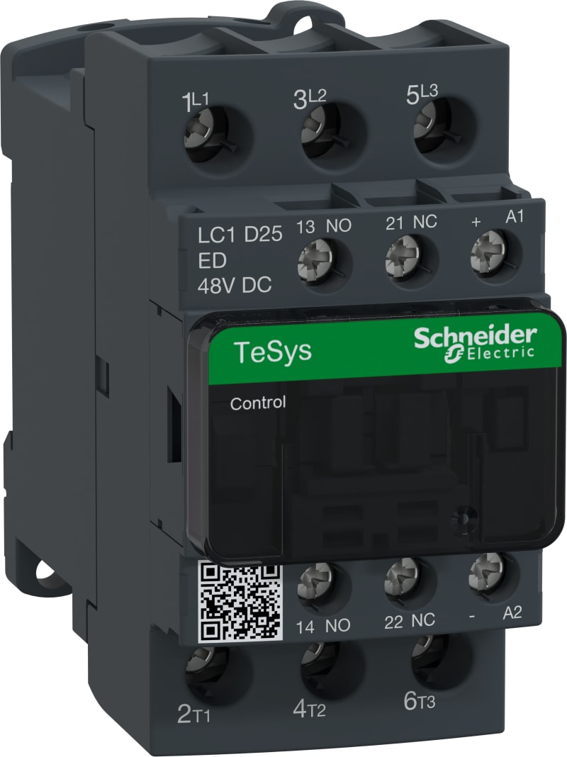 Schneider Electric TeSys D contactor - 3P(3 NO) - AC-3 - <= 440 V 25 A - 48 V DC coil LC1D25ED
