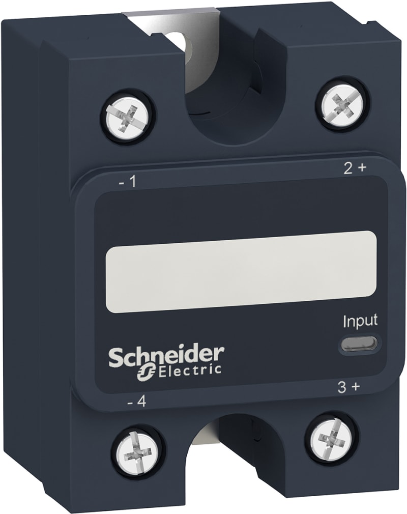 Schneider Electric Solid state panel mount relay, 75 A, zero voltage switching, thermal pad, input 3...32 V DC, output 24…300 V AC SSP1A175BDT