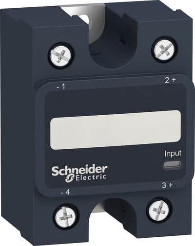 Schneider Electric Solid state panel mount relay, 40 A, DC switching, thermal pad, input 3.5...32 V DC, output 1…150 V DC SSP1D440BDT