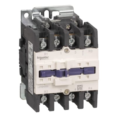 Schneider Electric TeSys D contactor - 4P(2 NO + 2 NC) - AC-1 <= 440 V 60 A 120 V AC 50/60 Hz coil LC1D40008G7