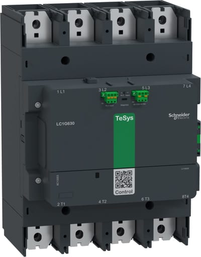 Schneider Electric High power contactor,TeSys Giga 630,4P(4NO),AC-1 <=440V 1050A,advanced version,48-130V AC/DC wide band coil LC1G6304EHEA