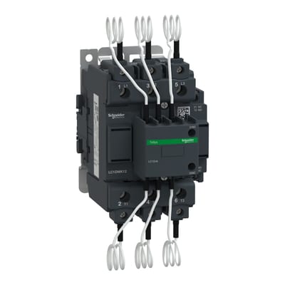 Schneider Electric Capacitor contactor, TeSys D, 63 kVAR at 400 V/50 Hz, coil 220 V AC 50/60 Hz LC1DWK12M7