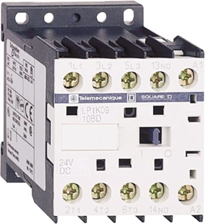 Schneider Electric Contactor, TeSys K, 3P, AC-3/AC-3E,440V 6A, aux. 1NO, 380...400V AC standard coil LC1K0610Q7
