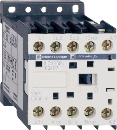 Schneider Electric contactor, TeSys K, 4P(2NO+2NC), AC-1 440V 20A, 220...230V AC coil LC1K09008M7