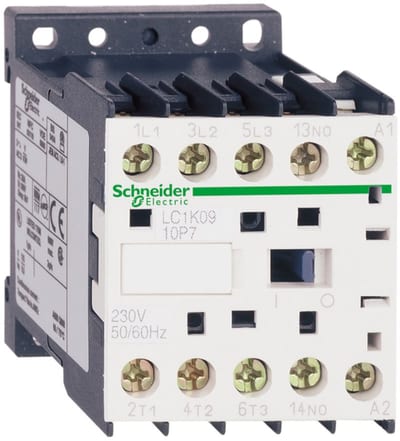 Schneider Electric Contactor, TeSys K, 3P, AC-3/AC-3E,440V 9A, aux. 1NO, 48V AC coil LC1K0910E7