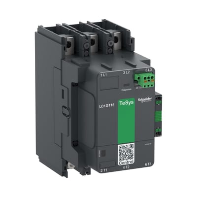 Schneider Electric High power contactor, TeSys Giga, 3 pole (3NO), AC-3 <=440V 150A, standard version, 100…250V wide band AC/DC coil LC1G150KUEN