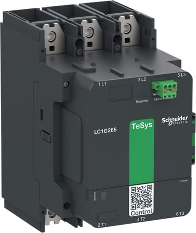 Schneider Electric High power contactor, TeSys Giga, 3 pole (3NO), AC-3 <=440V 265A, standard version, 100…250V wide band AC/DC coil LC1G265KUEN