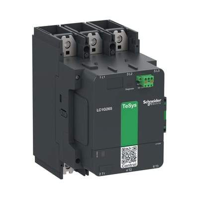 Schneider Electric High power contactor, TeSys Giga, 3 pole (3NO), AC-3 <=440V 400A, standard version, 100…250V wide band AC/DC coil LC1G400KUEN