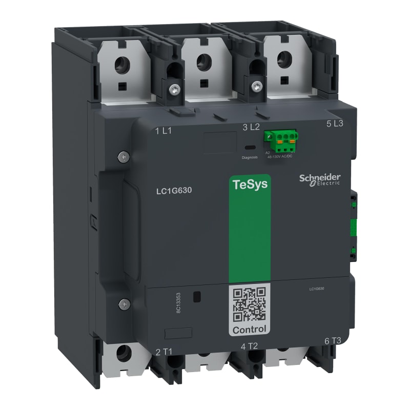 Schneider Electric High power contactor, TeSys Giga, 3 pole (3NO), AC-3 <=440V 800A, standard version, 100…250V wide band AC/DC coil LC1G800KUEN