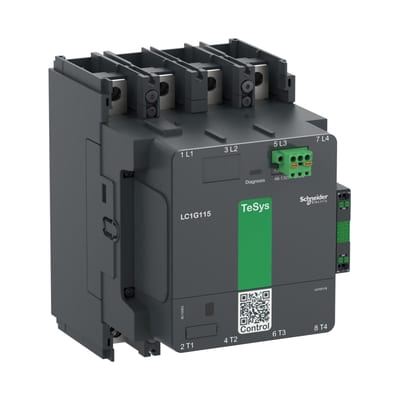 Schneider Electric High power contactor, TeSys Giga, 4 pole (4NO), AC-1 <=440V 275A, standard version, 48…130V wide band AC/DC coil LC1G1504EHEN