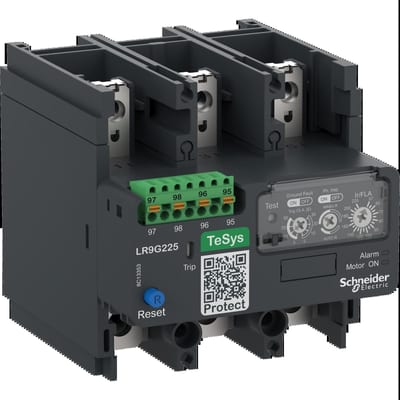 Schneider Electric Electronic thermal overload relay, TeSys Giga, 57…225 A, class 5E…30E, push-in control connection LR9G225