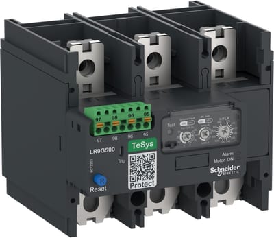 Schneider Electric Electronic thermal overload relay, TeSys Giga, 125…500 A, class 5E…30E, push-in control connection LR9G500