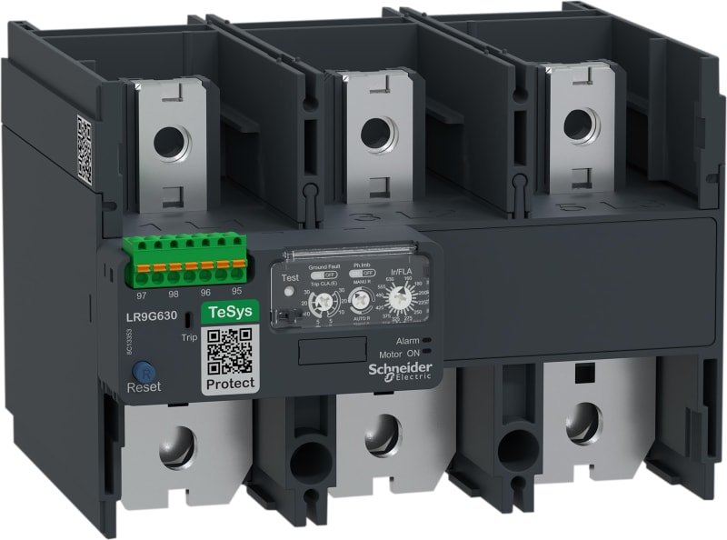 Schneider Electric Electronic thermal overload relay,TeSys Giga,160-630 A,class 5E-30E,push-in control connection LR9G630