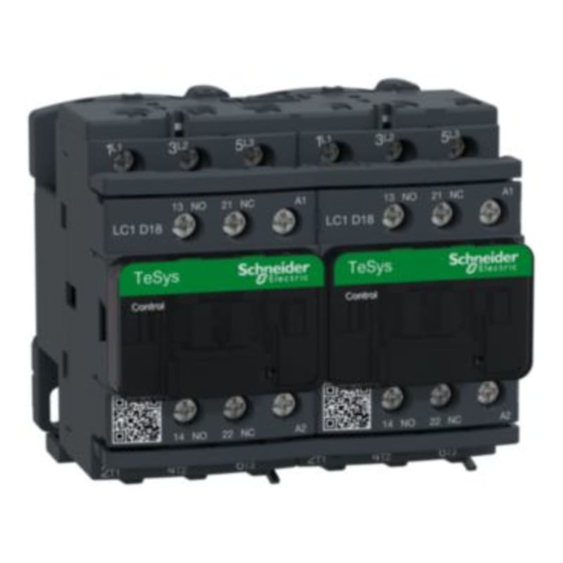 Reversing contactor. 18A 24VAC (LC2D18B7)