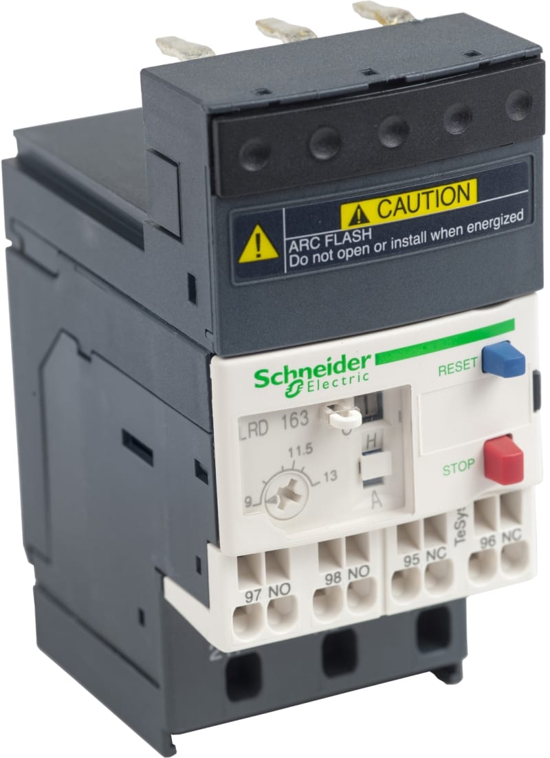 Schneider Electric Thermal overload relay,TeSys Deca,9-13A,1NO+1NC,class 10A,spring terminal LRD163