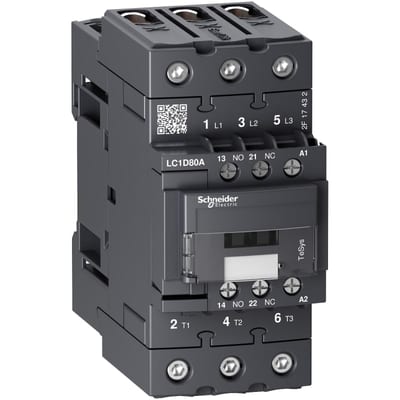 Schneider Electric TeSys D contactor 3P 66A AC-3 up to 440V coil 24V AC 50/60Hz LC1D80AB7