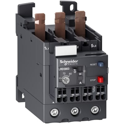Schneider Electric Thermal overload relay,TeSys Deca,62-80A,1NO+1NC,CLASS10A,EverLink springs LRD3803