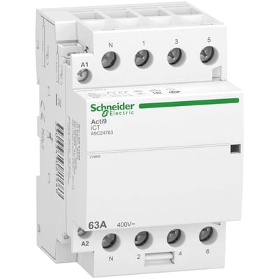 Schneider Electric Acti9 iCT Contactor 4 NO 3P+N 63 A 230-240 V AC A9C24763