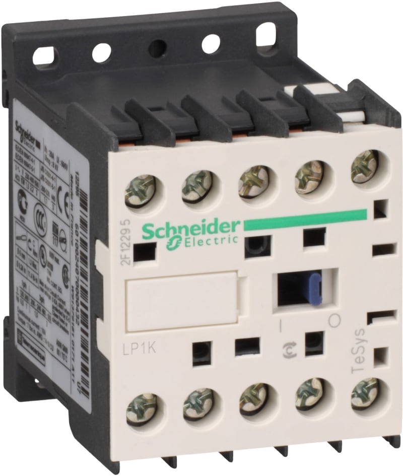 Schneider Electric TeSys K contactor - 3P - AC-3 <= 440 V 6 A - 1 NO aux. - 12 V DC coil LP1K0610JD