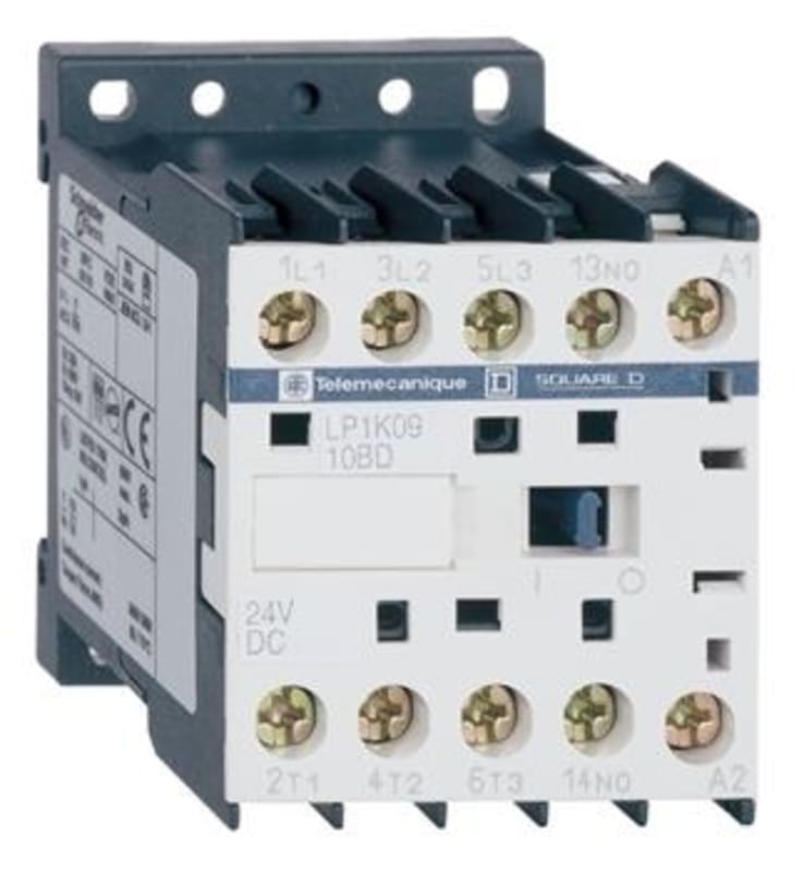 Schneider Electric TeSys K contactor - 3P - AC-3 <= 440 V 12 A - 1 NC aux. - 24 V DC coil LP1K1201BD