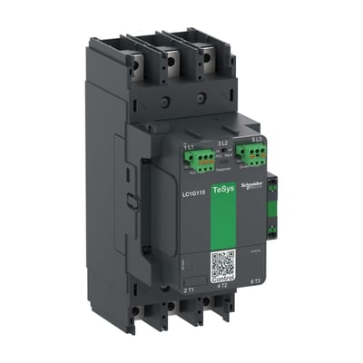 Schneider Electric High power contactor, TeSys Giga, 3 pole (3NO), AC-3 <=440V 185A, advanced version, 200…500V wide band AC/DC coil LC1G185LSEA