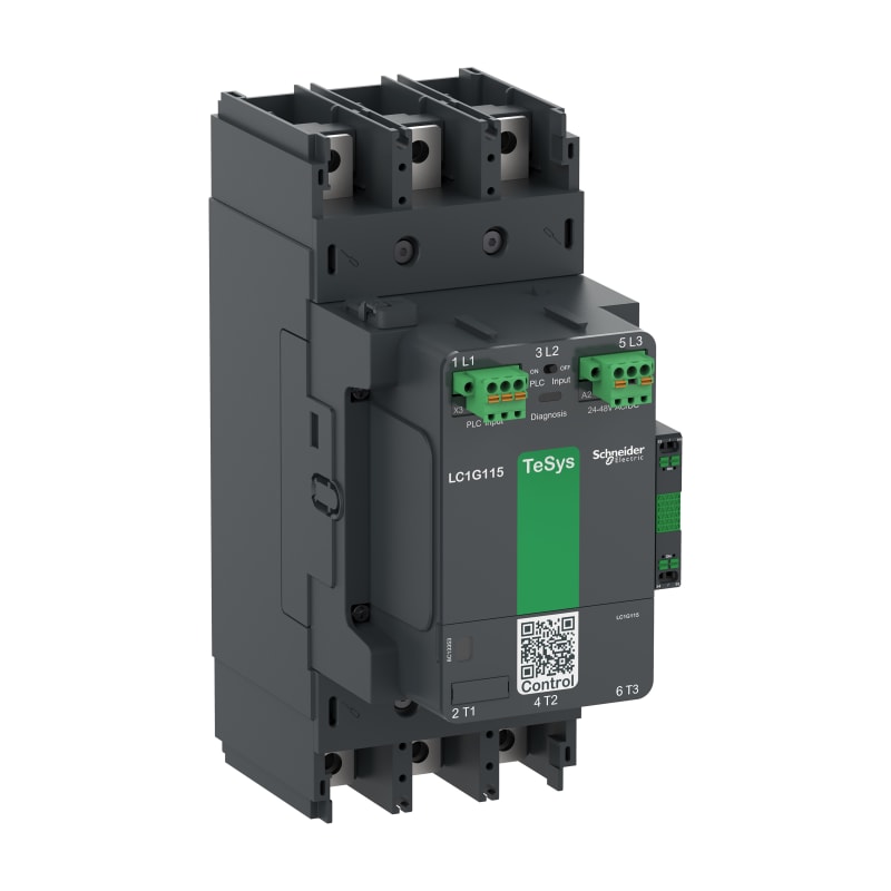 Schneider Electric High power contactor, TeSys Giga, 3 pole (3NO), AC-3 <=440V 225A, advanced version, 200…500V wide band AC/DC coil LC1G225LSEA