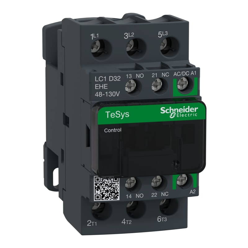 Schneider Electric TeSys D contactor - 3P - <= 440 V - 32 A AC-3 - 48...130 V AC/DC coil LC1D32EHE